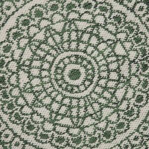 Kulatý oboustranný koberec ⌀ 140 cm zelený/bílý YALAK