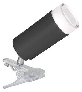 Flexibilní stmívatelná LED chytrá lampa KLIPA s klipem a RGB funkcí, GU10, 4,7W, černá