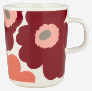 Marimekko Hrnek Oiva Unikko 250ml cherry ash grey červená šedá