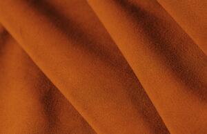 Oranžová sametová čtyřmístná pohovka MICADONI Shane 311 cm, pravá