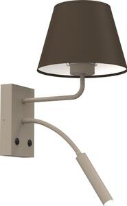 Nástěnná lampa ARDEN 1xE27/15W/230V + 1xG9/8W béžová/hnědá