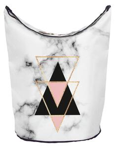 Koš na prádlo triangles in marble (60l)