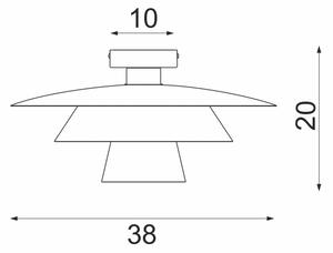 Stropní svítidlo PLATO 1xE27/15W/230V pr. 32 cm černá