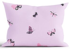 MK Lůžkoviny Bavlněný povlak na polštář Renforcé 50 x 70 cm - Motýlci růžové
