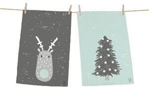 Set utěrek reindeer and tree