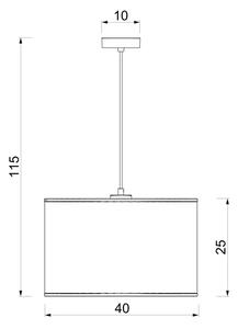 Lustr na lanku ARDEN 1xE27/15W/230V pr. 40 cm béžová