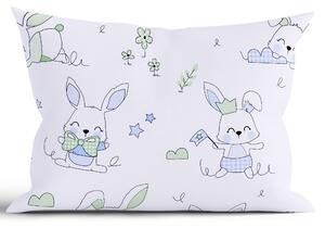 MK Lůžkoviny Bavlněný povlak na polštář Renforcé 50 x 70 cm - Králíčci modré