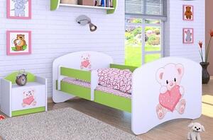 Dětská postel bez šuplíku 180x90cm MEDVÍDEK SE SRDÍČKEM