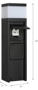 Venkovní lampa se 2 zásuvkami VESPER 1xG9/5W/230V IP44 30 cm černá
