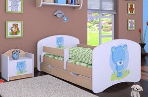 Dětská postel se šuplíkem 180x90cm MODRÝ MEDVÍDEK