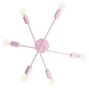 Přisazený lustr CAMBRIDGE 6xE27/15W/230V růžová