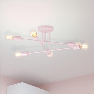 Přisazený lustr CAMBRIDGE 6xE27/15W/230V růžová