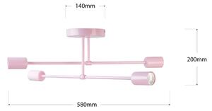 Přisazený lustr CAMBRIDGE 4xE27/15W/230V růžová