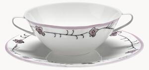 Sada hlubokých talířů s podtalíři z kostního porcelánu Midnight Flowers, 2 díly