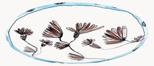 Sada mělkých talířů z kostního porcelánu Midnight Flowers, 2 díly