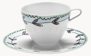 Sada šálků na kávu's podšálky z kostního porcelánu Midnight Flowers, 2 díly