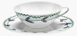 Sada šálků na kávu's podšálky z kostního porcelánu Midnight Flowers, 2 díly