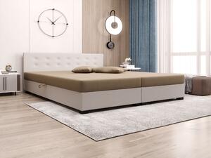 Manželská postel s úložným prostorem 140x200 ROSIE 11 - světle hnědá / ecru
