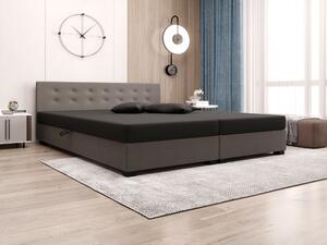 Manželská postel s úložným prostorem 180x200 ROSIE 11 - tmavě šedá / tmavě hnědá