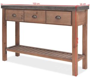 Konzolový stolek z masivního jedlového dřeva | 122x35x80 cm