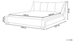 Šedá čalouněná postel 140 x 200 cm NANTES