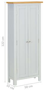 Skříňka na elektroniku Fripp - masivní dřevo - světle šedá | 50 x 22 x 122 cm