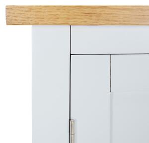 Skříňka na elektroniku Fripp - masivní dřevo - světle šedá | 50 x 22 x 122 cm