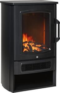 Elektrický krb Fortuna Lai Elektrický krb s realistickým efektem plamenů, termostatem, 1000 W/2000 W pro místnosti do 25 m², černý 44,5 x 32,1 x 74 cm