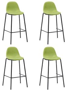 Barové židle - textil - 4 ks | zelené