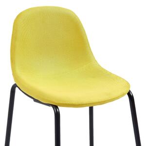 Barové židle - textil - 4 ks | žluté