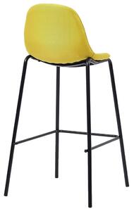 Barové židle - textil - 4 ks | žluté