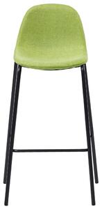 Barové židle - textil - 4 ks | zelené