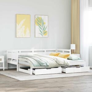 Válenda s přistýlkou a zásuvkami bez matrace bílá 80x200 cm 3302234