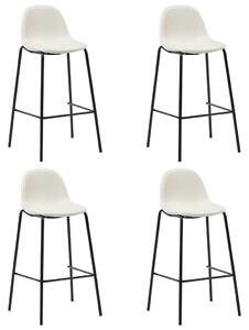 Barové židle - textil - 4 ks | krémové