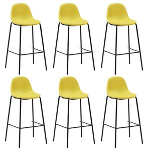 Barové židle - textil - 6 ks | žluté