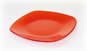 BDK-GLASS Skleněný talíř ATA - červený Rozměr: 32x32cm