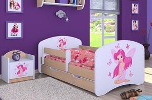 Dětská postel se šuplíkem 160x80cm VÍLA A MOTÝLCI