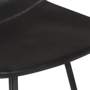Barové stoličky Events - 2 ks - pravá kůže | černé