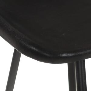 Barové stoličky Events - 2 ks - pravá kůže | černé