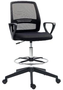 Ergonomická kancelářská židle Vinsetto s područkami a nastavitelným opěrátkem nohou, výškově nastavitelná otočná židle s čalouněním z prodyšné síťovin
