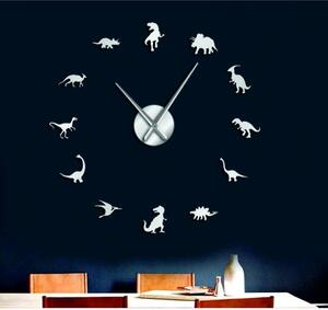 Sentop - Zrcadlové nástěnné hodiny velké dinosaurů i černé SZ067
