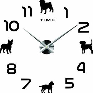Sentop - DIY Nalepovací hodiny na stěnu pes i černé SZ069