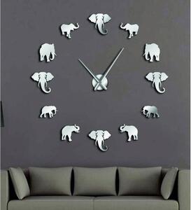 Sentop - Moderní nalepovací nástěnné hodiny na zeď slon i zlaté SZ070