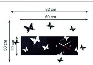 Sentop - Nástěnné hodiny motýli 60 x 49 cm i černé Z39