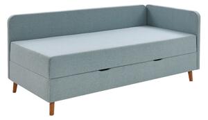 Světle modrá čalouněná jednolůžková postel s úložným prostorem 90x200 cm Cabana – Meise Möbel
