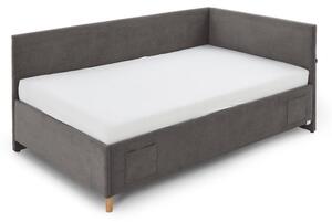 Antracitová rohová dětská postel s úložným prostorem 90x200 cm Cool – Meise Möbel