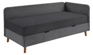 Tmavě šedá čalouněná jednolůžková postel s úložným prostorem 90x200 cm Cabana – Meise Möbel
