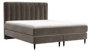 Maison de Rêve Hnědá sametová postel boxspring KOBBE 160 x 200 cm