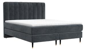 Maison de Rêve Antracitová sametová postel boxspring KOBBE 160 x 200 cm