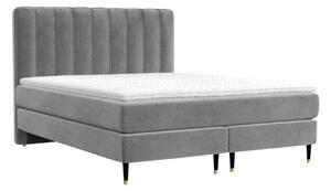 Maison de Rêve Šedá sametová postel boxspring KOBBE 160 x 200 cm